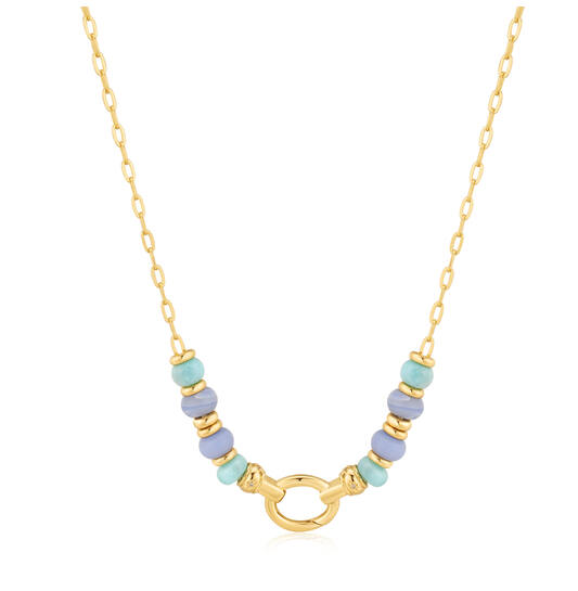  Pop Charms - Collier - Zilver / 14kt GP - Agaat - 46-50 cm